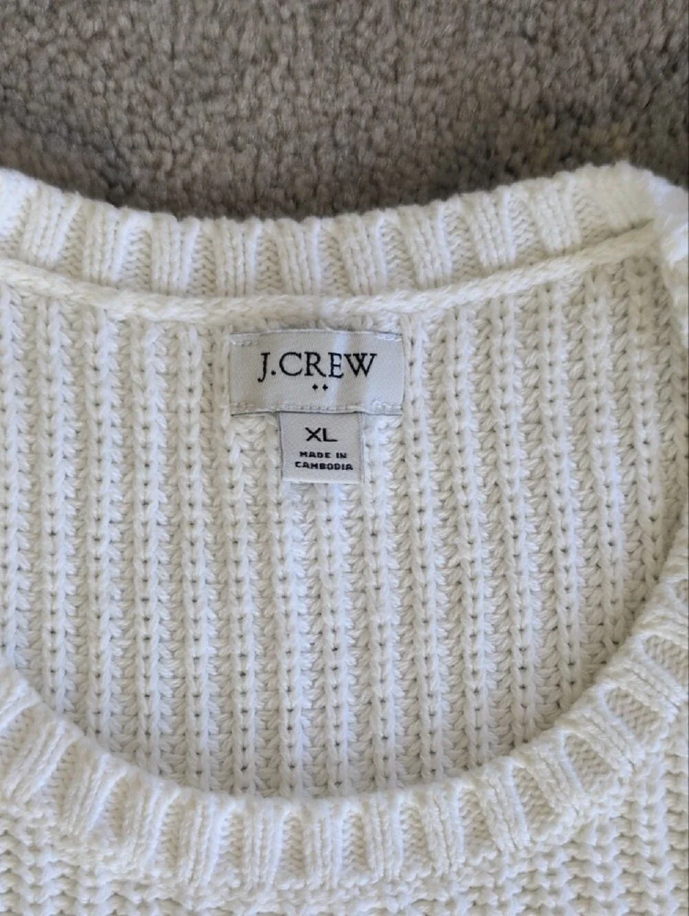 J. Crew Cream Knit Sleeveless Sweater Vest